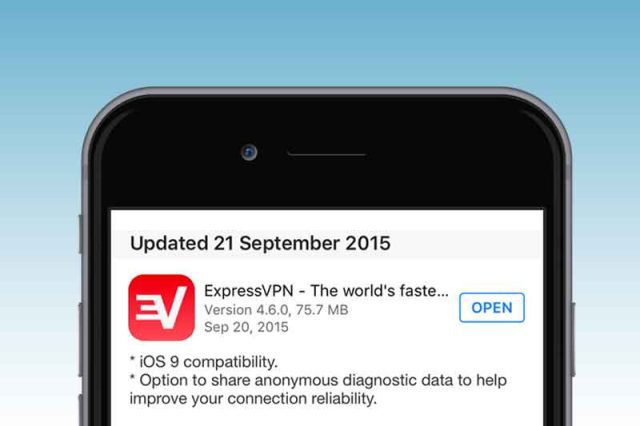 Download ExpressVPN v4.6 from the App Store