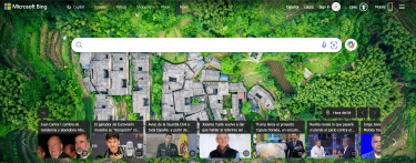 Page d’accueil du moteur de recherche Bing avec Copilote et les articles à la mode.