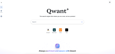La page d’accueil de la recherche Qwant.