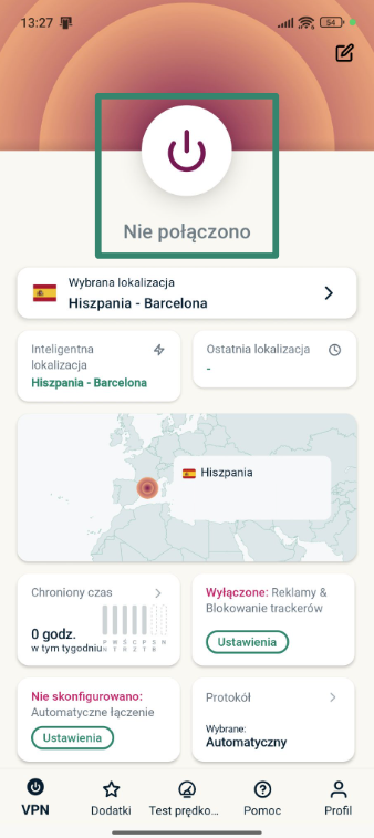 Connecting to ExpressVPN on Android.