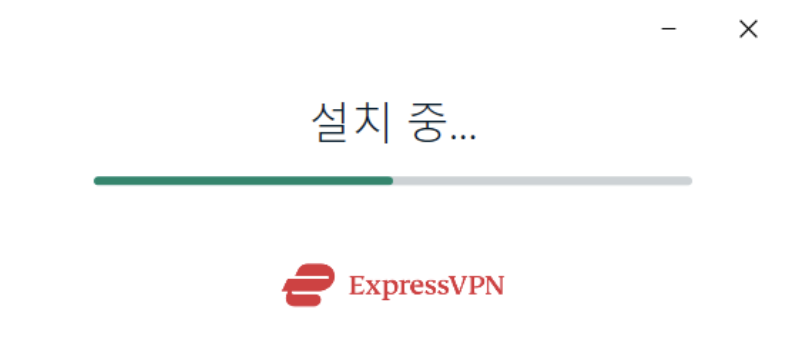 ExpressVPN installation in progress on Windows.