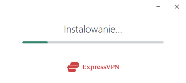 ExpressVPN installation in progress on Windows.