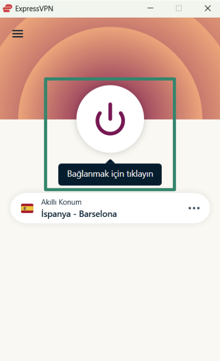 Connecting to ExpressVPN on Windows.