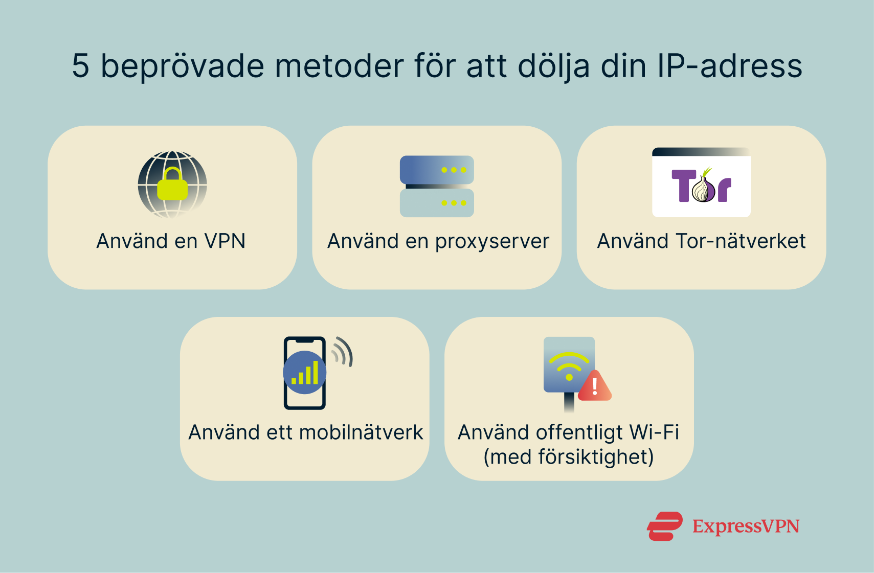 The various methods of hiding an IP address.