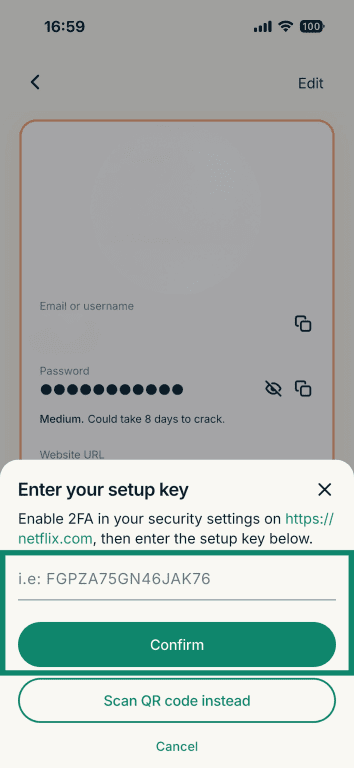 ExpressKey's "Enter your setup key" pop-up, with a highlighted placeholder for pasting the key and confirming the action.