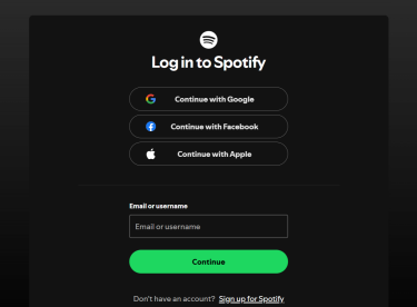 A screenshot of the Spotify login page.