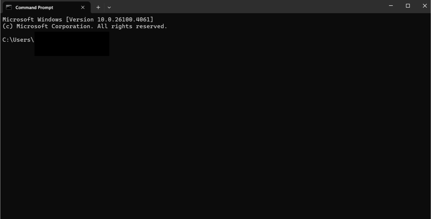 The Command Prompt window.