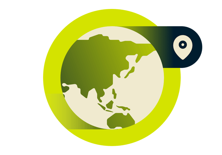 Karta över Asien VPN-platser.