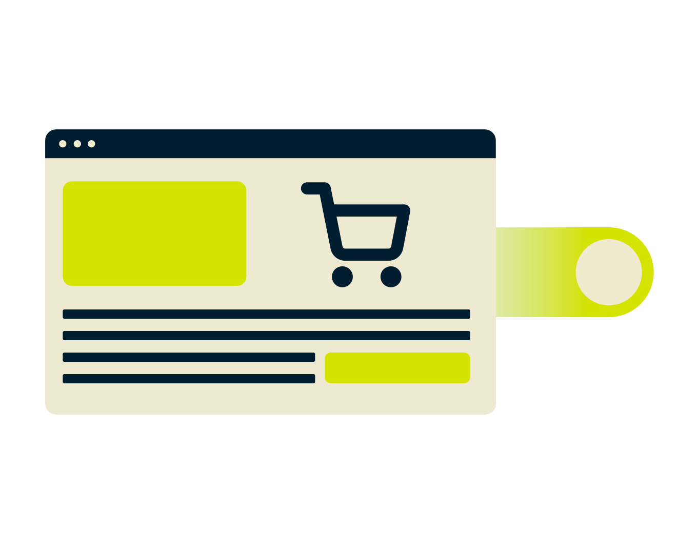 Alışveriş tarayıcı penceresi.