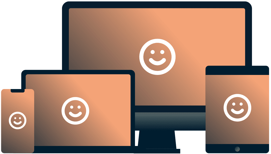 อุปกรณ์ต่างๆที่มีใบหน้ายิ้มกับพวกเขา