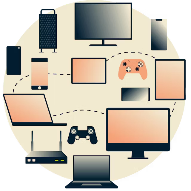 Fem enheter som använder ExpressVPN samtidigt.