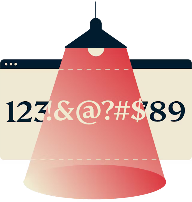 Lámpara que muestra la línea numérica encriptada.