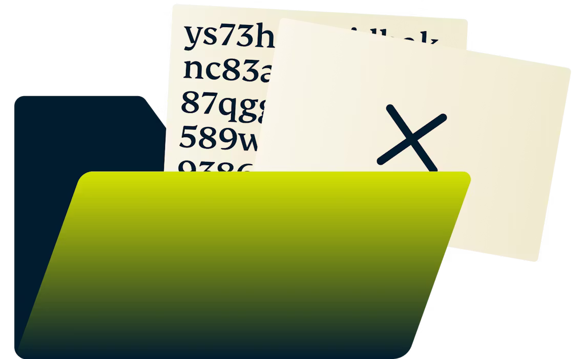 Archivos protegidos dentro de un sobre Manila.