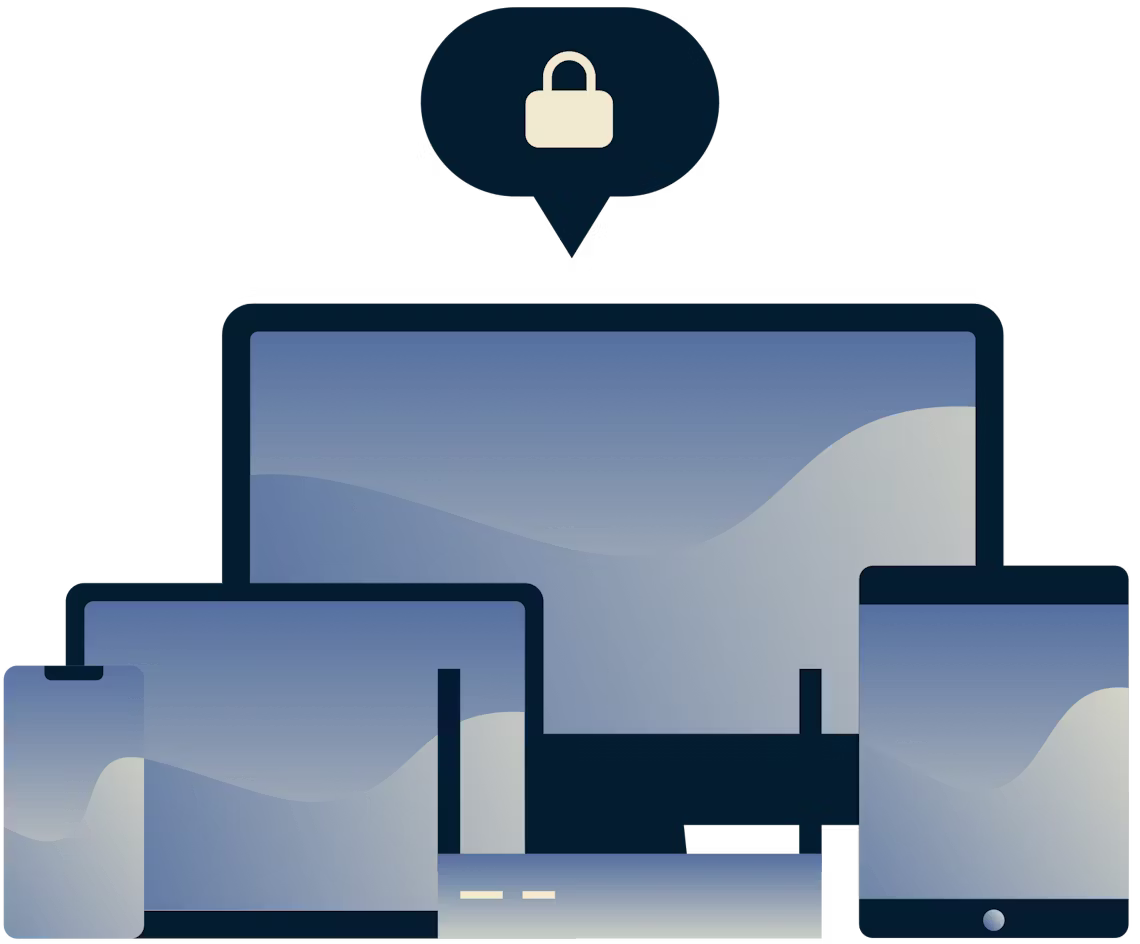 Urządzenie z dymkiem z kłódką w środku.