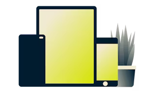 Mobiltelefoner och en surfplatta anslutna till VPN samtidigt.