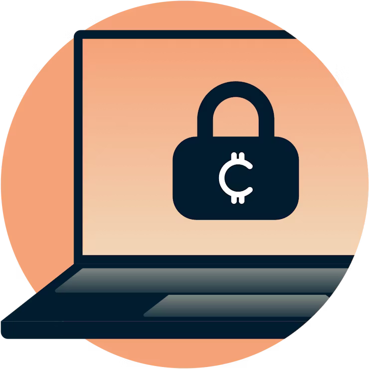 Hengelås for kryptovalyta på PC-skjerm.