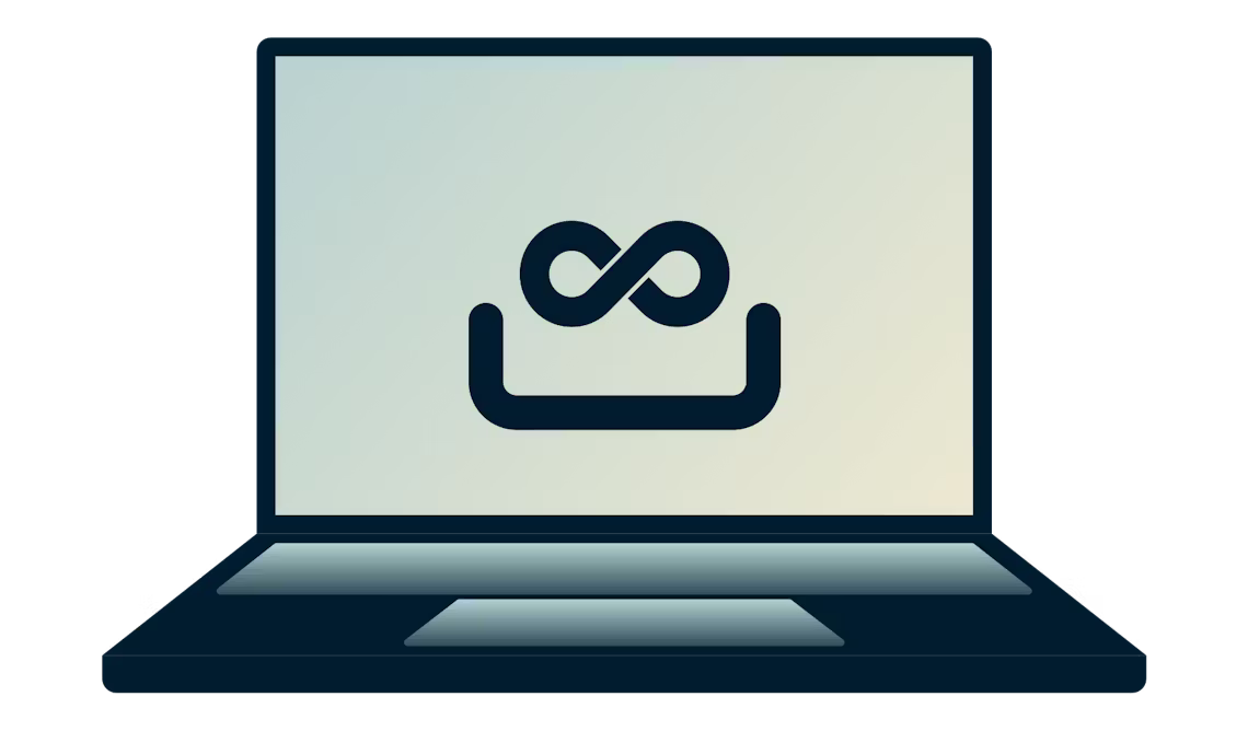 Access censored websites with your secure ExpressVPN app. A laptop with an infinity loop on it. 