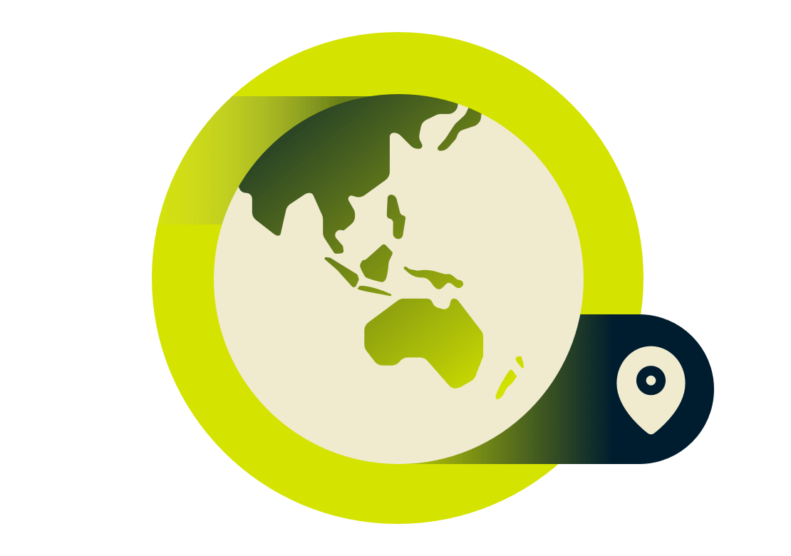 Kartan över Australien.