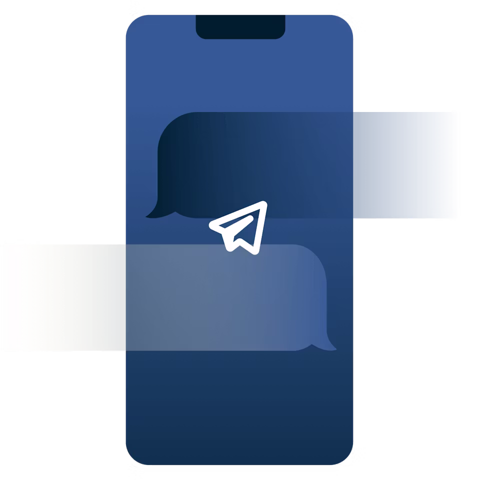 Une application de messagerie avec une clé sur un écran de téléphone.