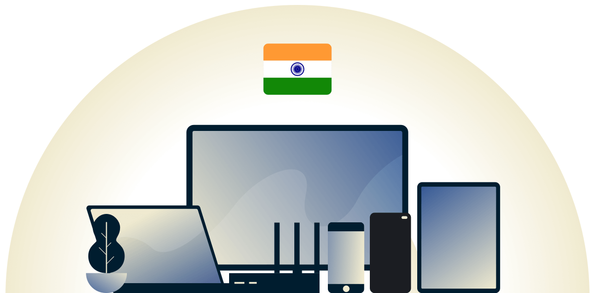 India VPN protegendo uma variedade de dispositivos.