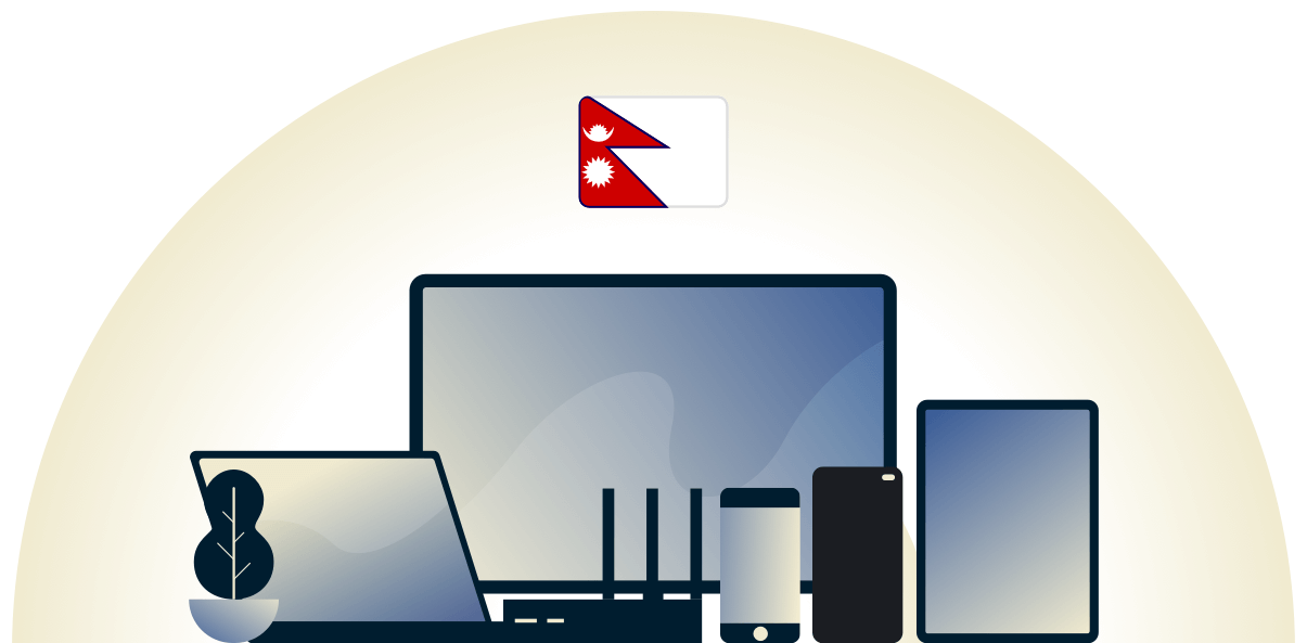 Çeşitli cihazları koruyan Nepal VPN.