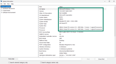 Where to see system specs on Windows.
