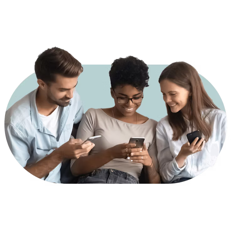 People using mobile devices